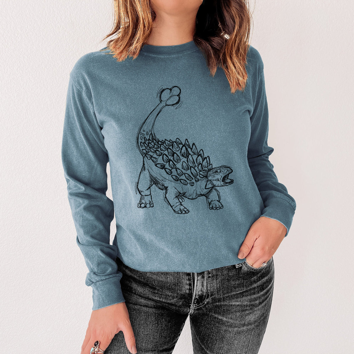 Ankylosaurus Magniventris - Men's Heavyweight 100% Cotton Long Sleeve