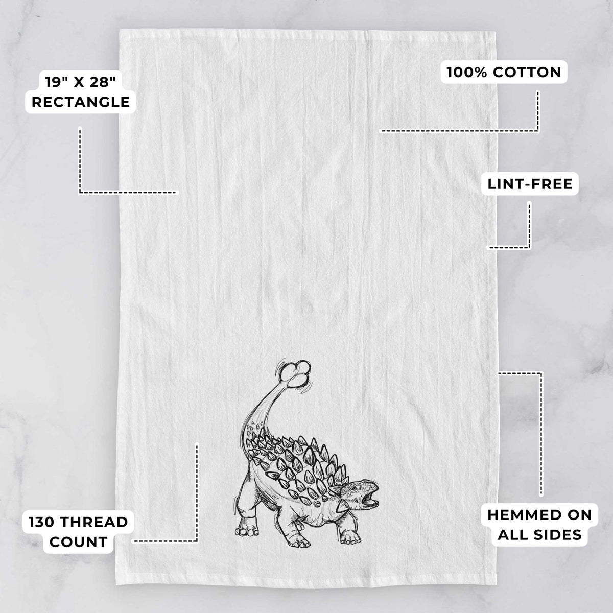 Ankylosaurus Magniventris Tea Towel