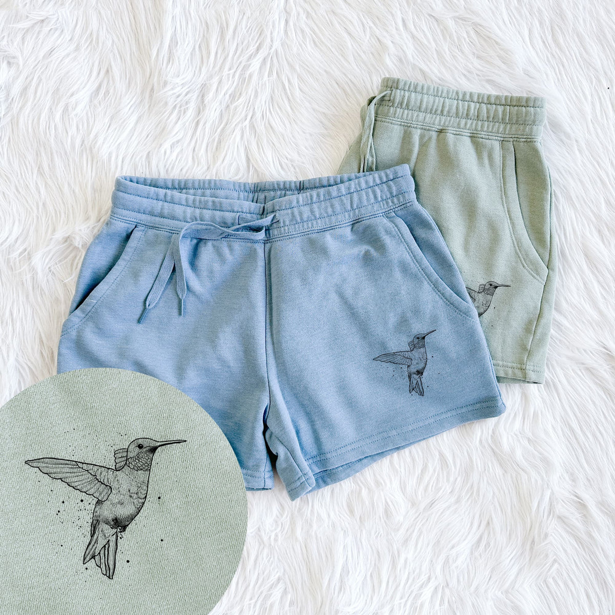 Archilochus Colubris - Ruby-throated Hummingbird - Women's Cali Wave Shorts
