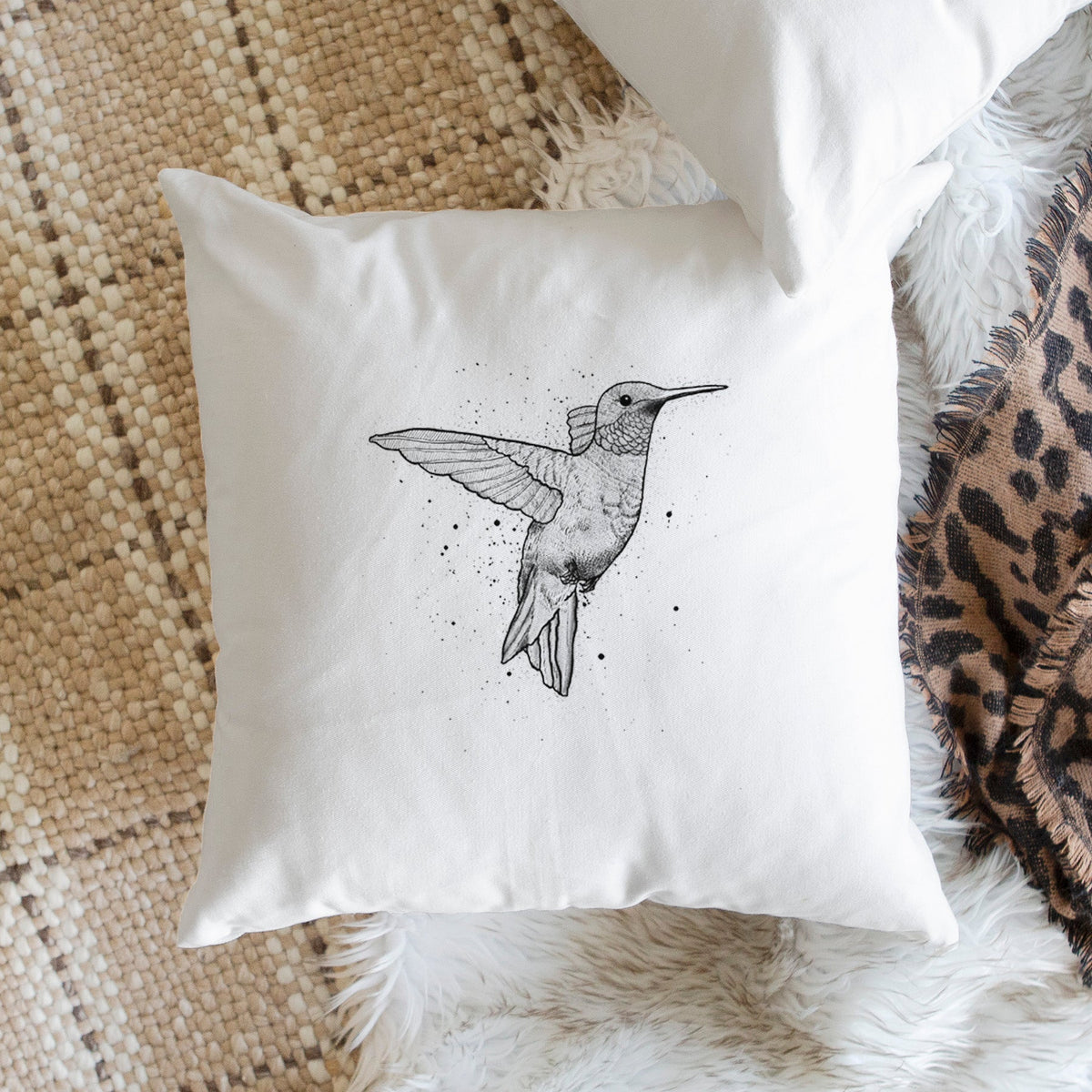 Archilochus Colubris - Ruby-throated Hummingbird - Throw Pillow Cover