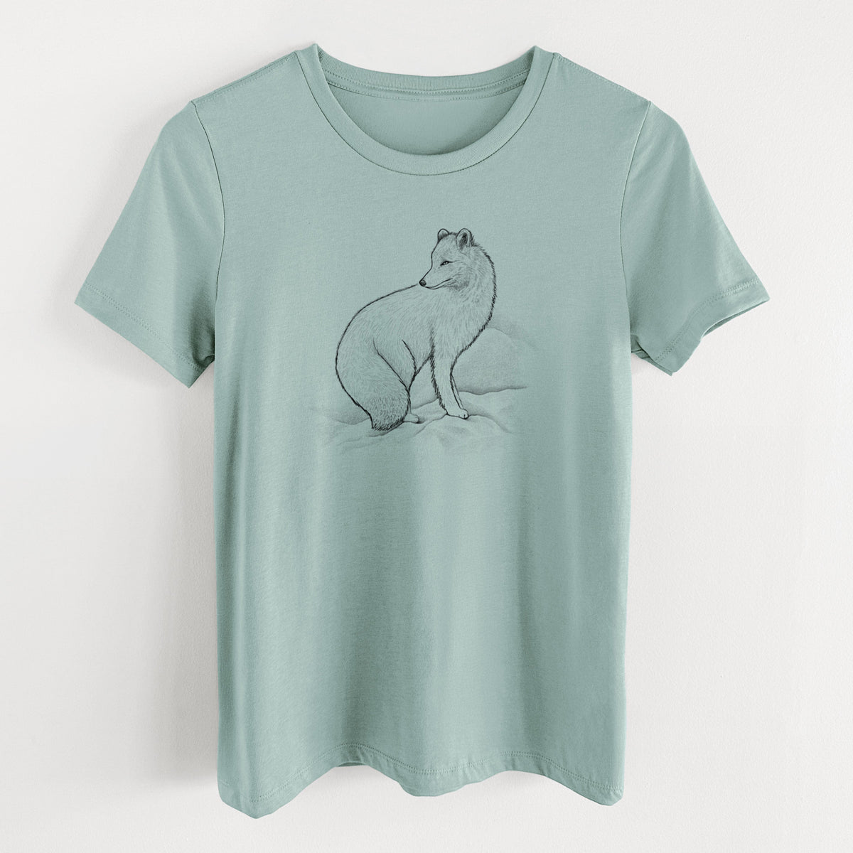 Arctic Fox - Vulpes lagopus - Women's Lightweight Relaxed Fit 100% Cotton Crewneck