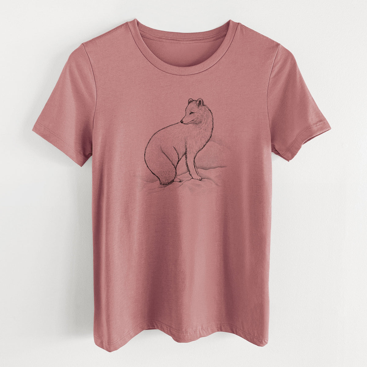 Arctic Fox - Vulpes lagopus - Women's Lightweight Relaxed Fit 100% Cotton Crewneck