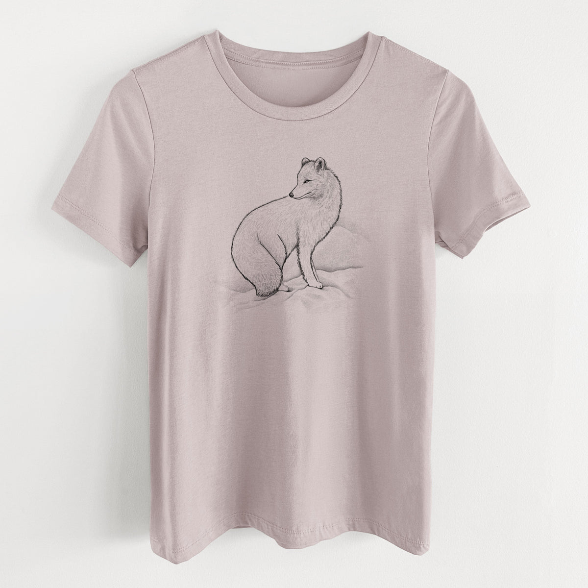 Arctic Fox - Vulpes lagopus - Women's Lightweight Relaxed Fit 100% Cotton Crewneck