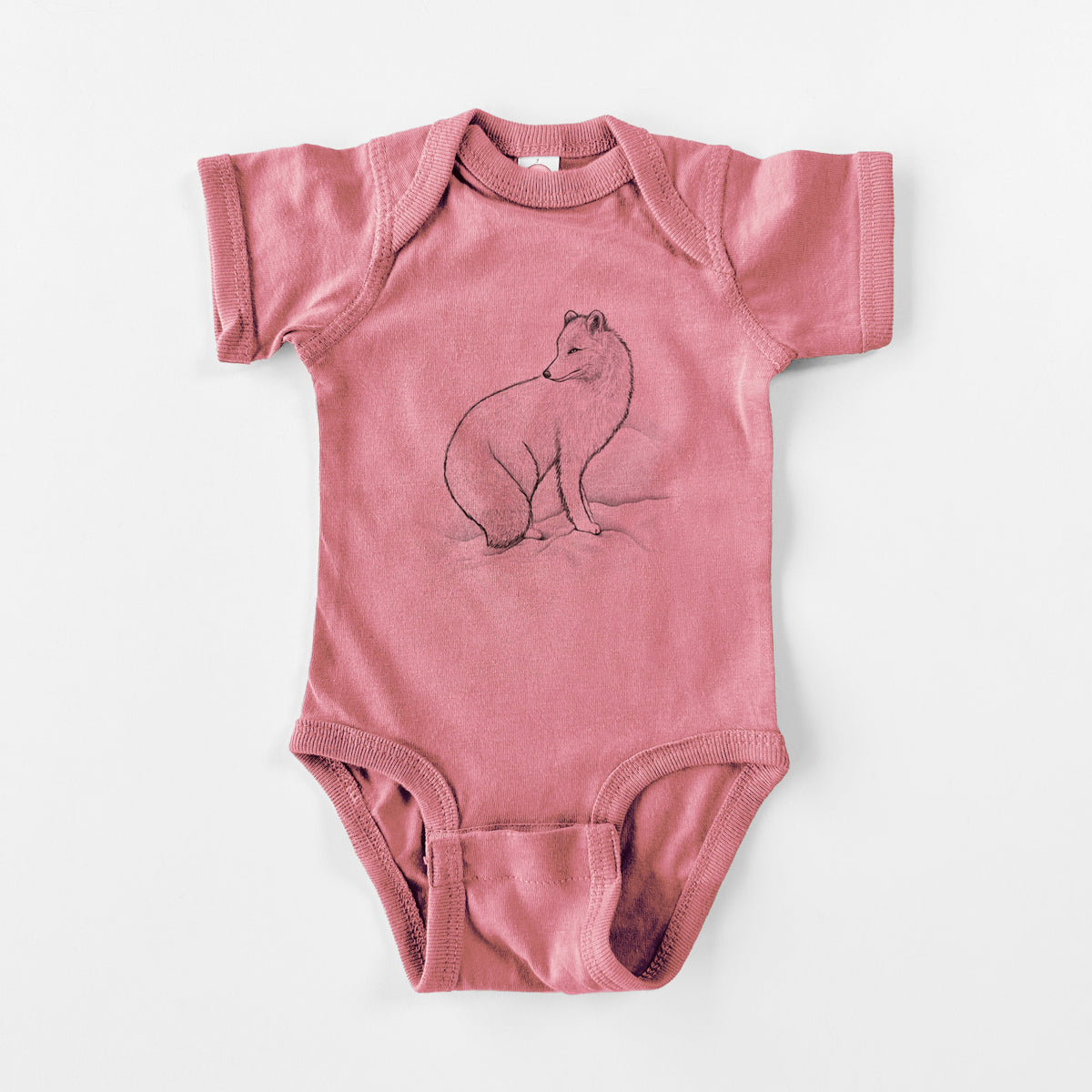Arctic Fox - Vulpes lagopus - Baby Fine Jersey Bodysuit