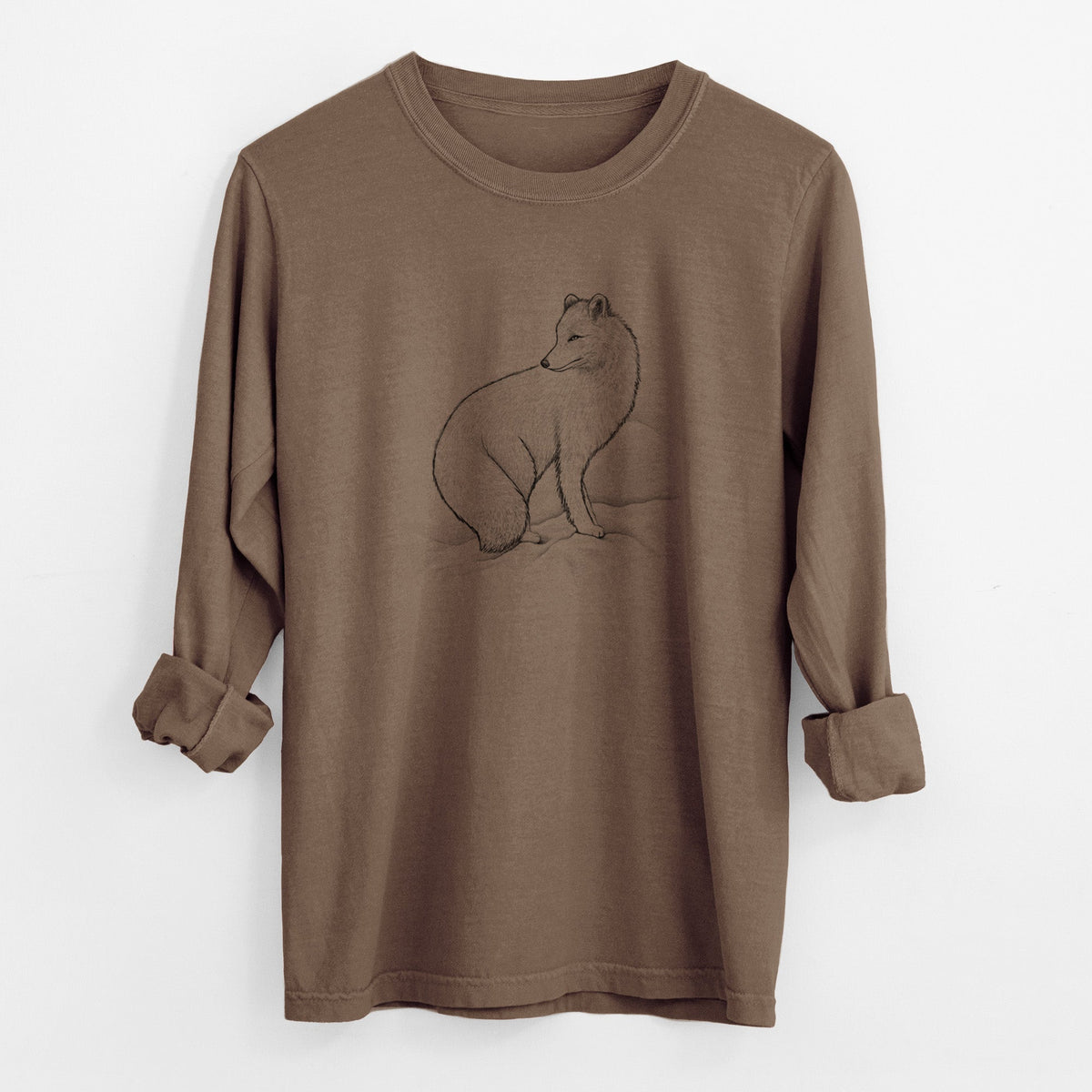 Arctic Fox - Vulpes lagopus - Unisex Comfort Colors 100% Cotton Long Sleeve