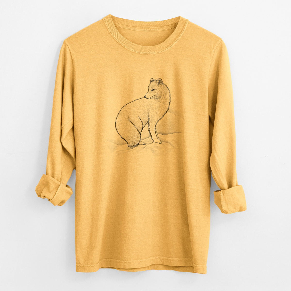 Arctic Fox - Vulpes lagopus - Unisex Comfort Colors 100% Cotton Long Sleeve