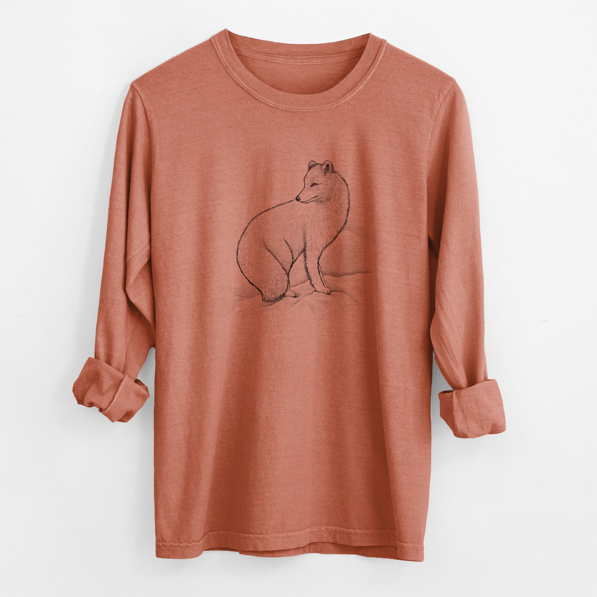 Arctic Fox - Vulpes lagopus - Unisex Comfort Colors 100% Cotton Long Sleeve