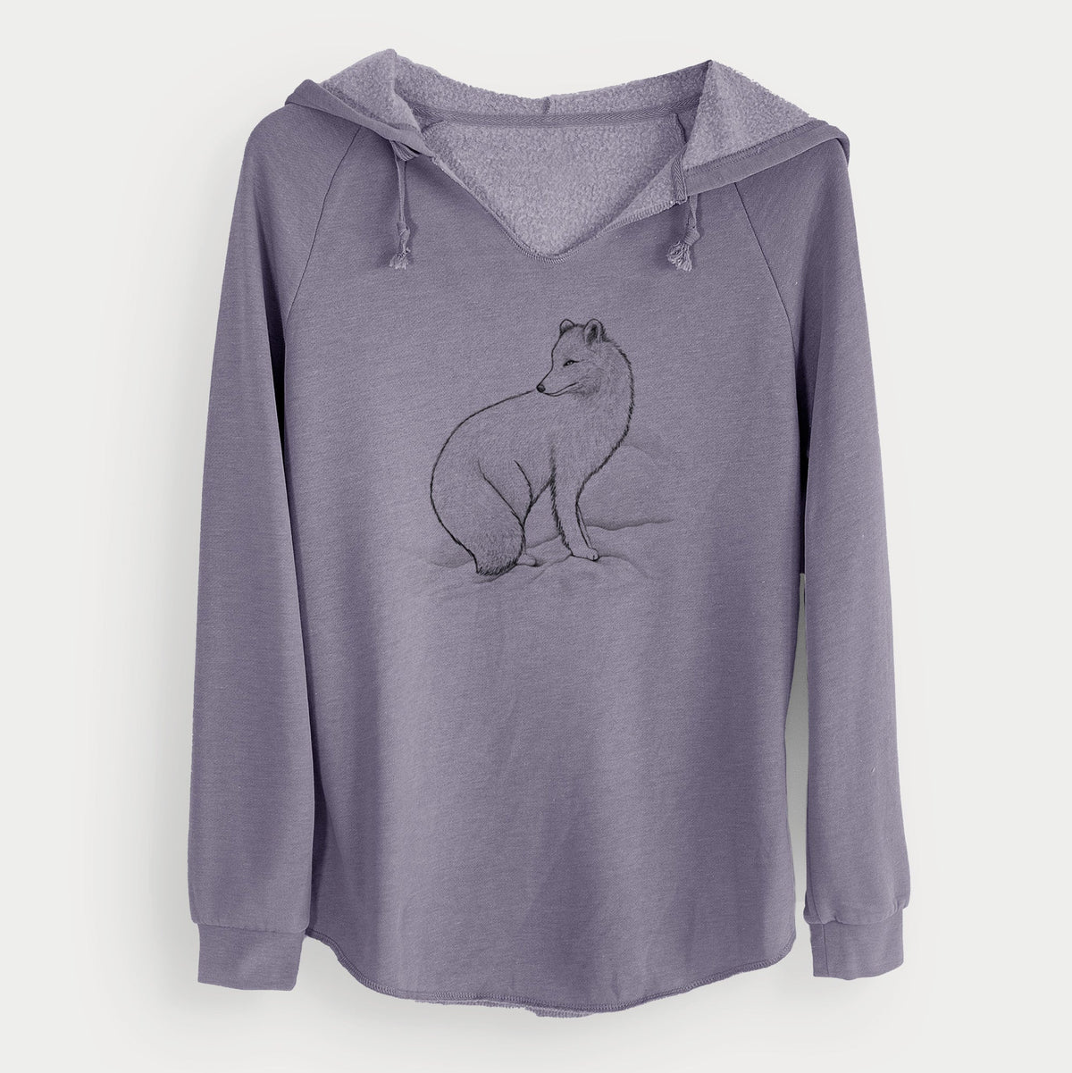 Arctic Fox - Vulpes lagopus - Cali Wave Hooded Sweatshirt