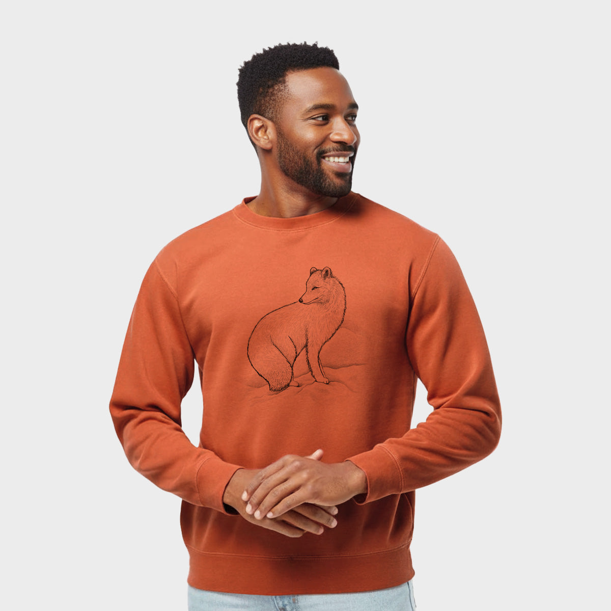 Arctic Fox - Vulpes lagopus - Unisex Pigment Dyed Crew Sweatshirt