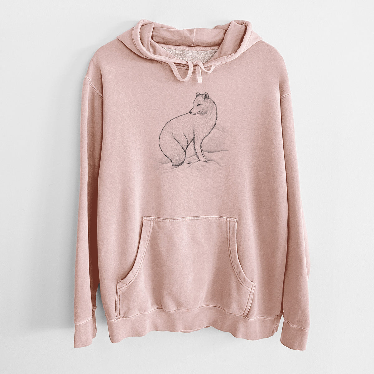 Arctic Fox - Vulpes lagopus - Unisex Pigment Dyed Hoodie
