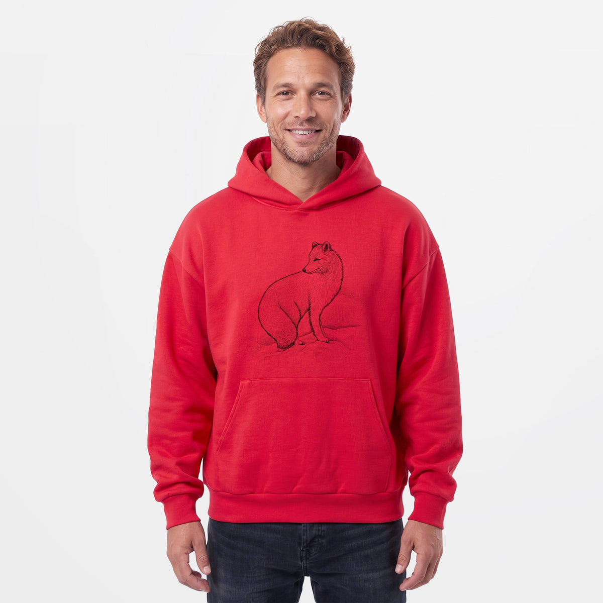 Arctic Fox - Vulpes lagopus  - Statement Midweight Hoodie