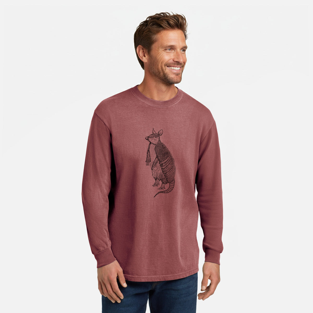 Nine-Banded Armadillo - Dasypus novemcinctus - Unisex Comfort Colors 100% Cotton Long Sleeve