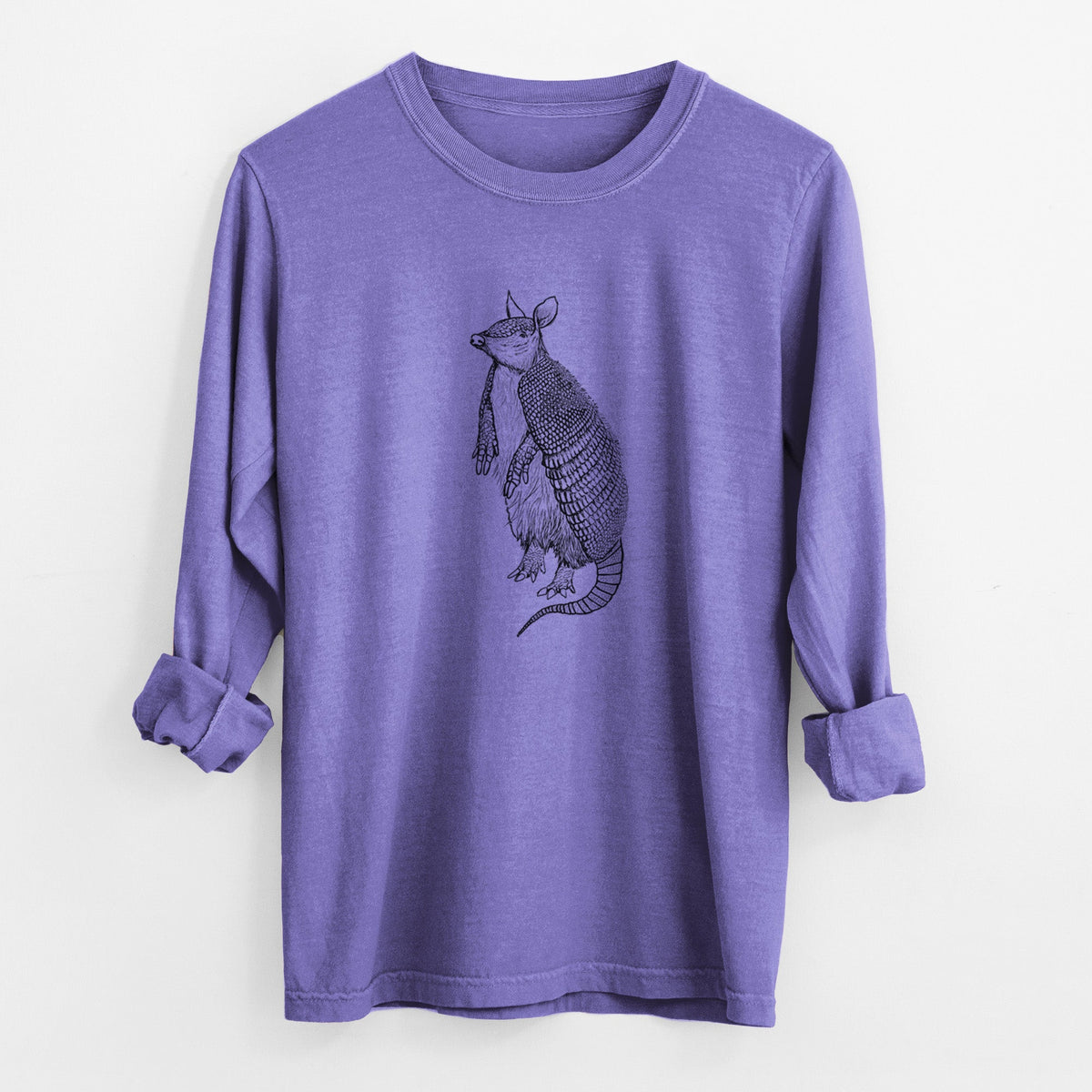 Nine-Banded Armadillo - Dasypus novemcinctus - Unisex Comfort Colors 100% Cotton Long Sleeve