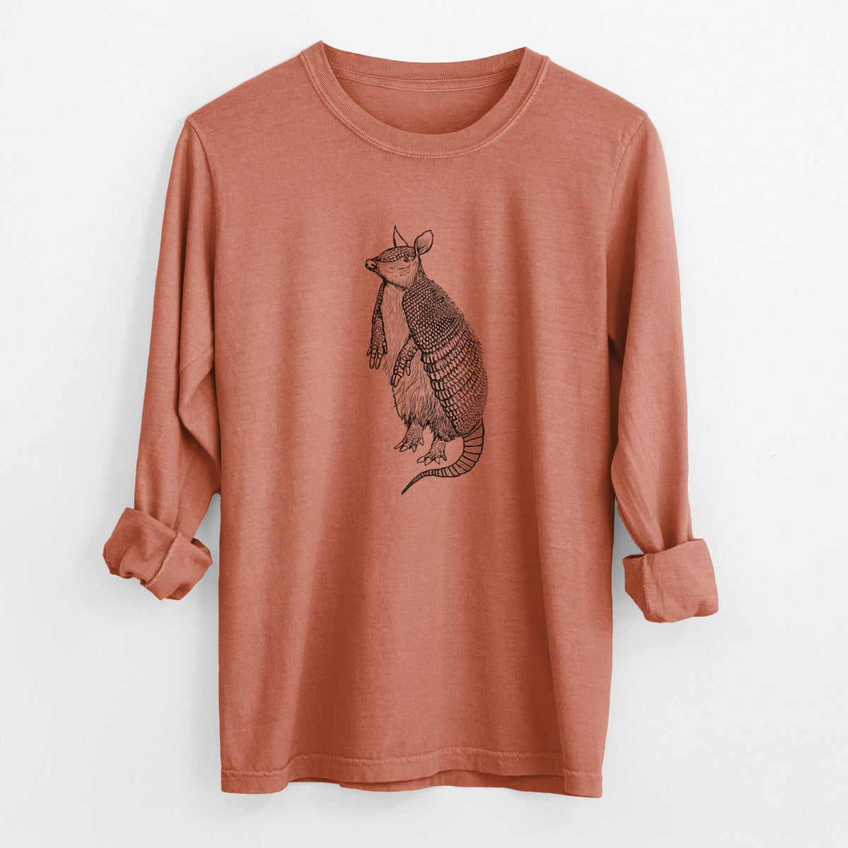 Nine-Banded Armadillo - Dasypus novemcinctus - Unisex Comfort Colors 100% Cotton Long Sleeve