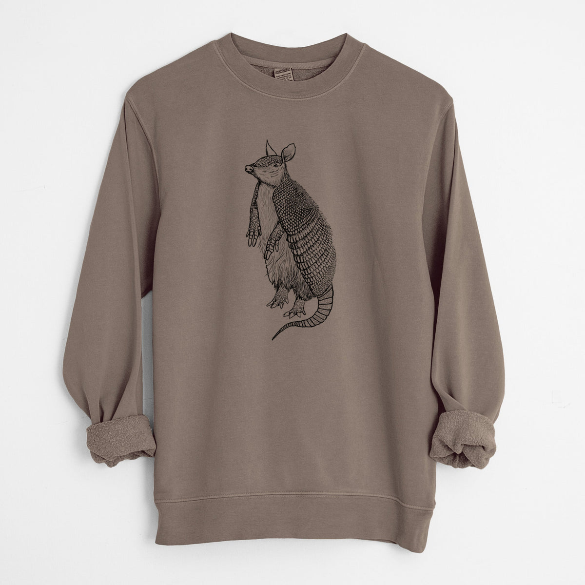 Nine-Banded Armadillo - Dasypus novemcinctus - Unisex Pigment Dyed Crew Sweatshirt