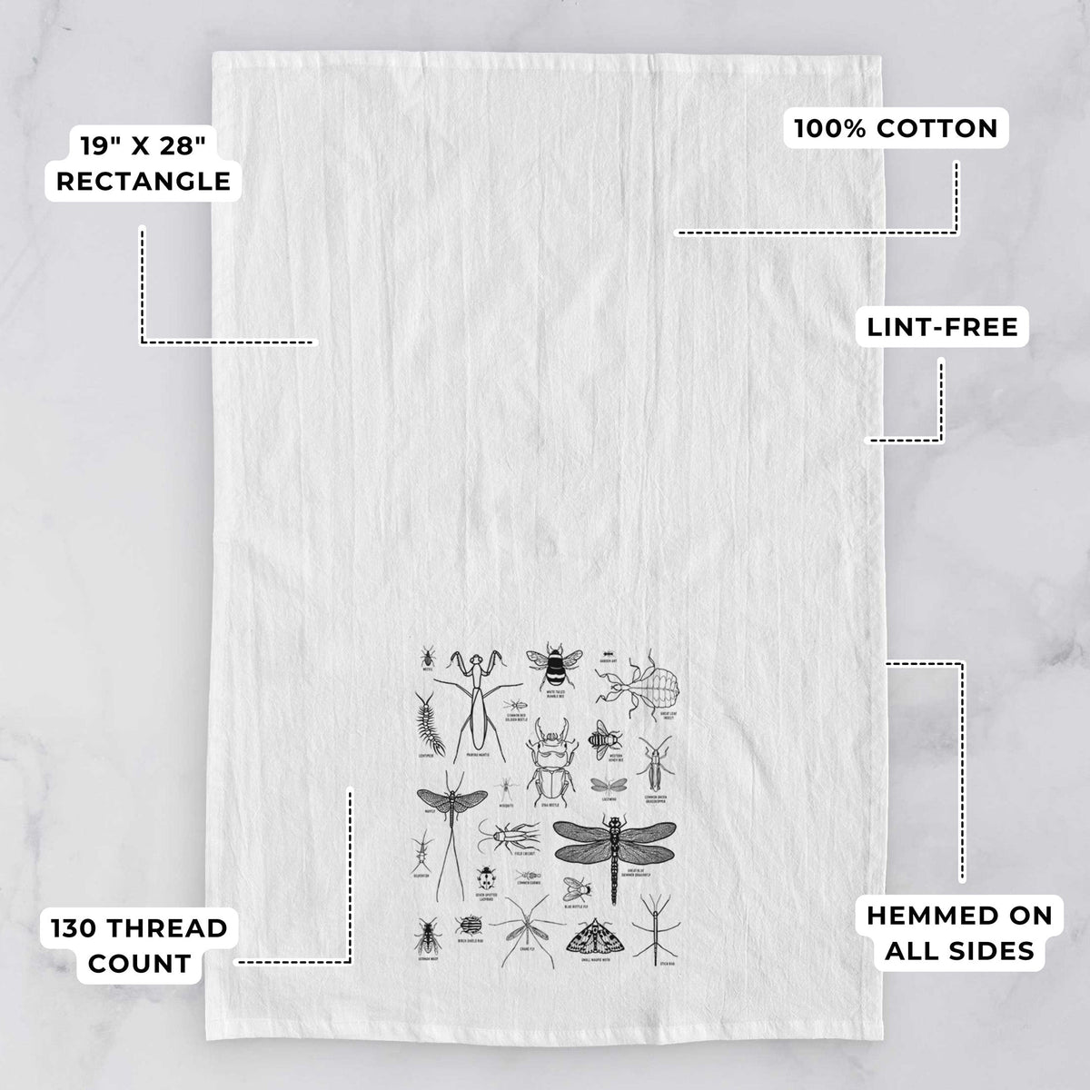 Chart of Arthropods/Insects Tea Towel