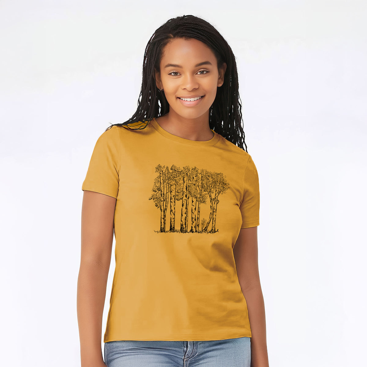 Quaking Aspens - Populus tremuloides - Women's Lightweight Relaxed Fit 100% Cotton Crewneck