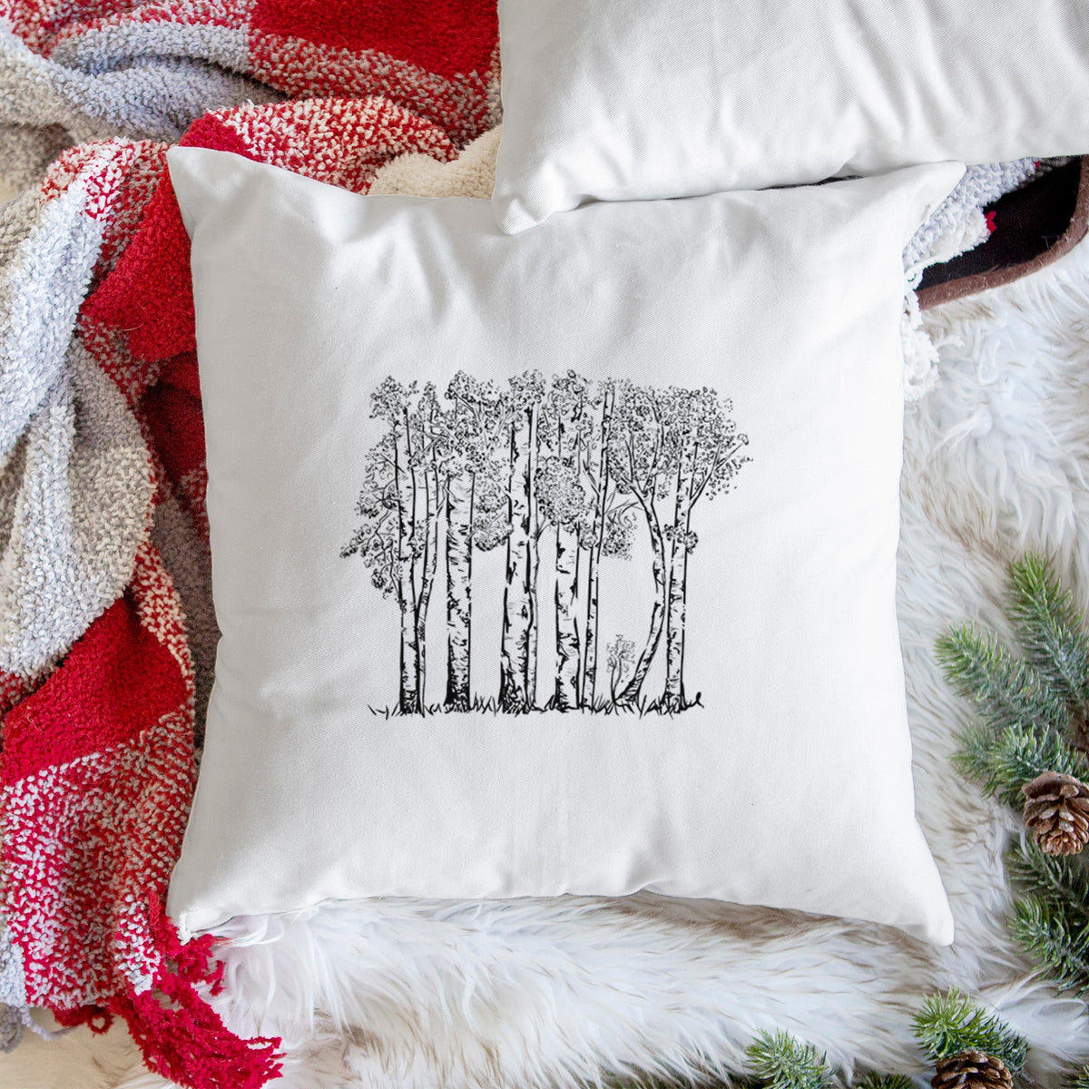 Quaking Aspens - Populus tremuloides - Throw Pillow Cover