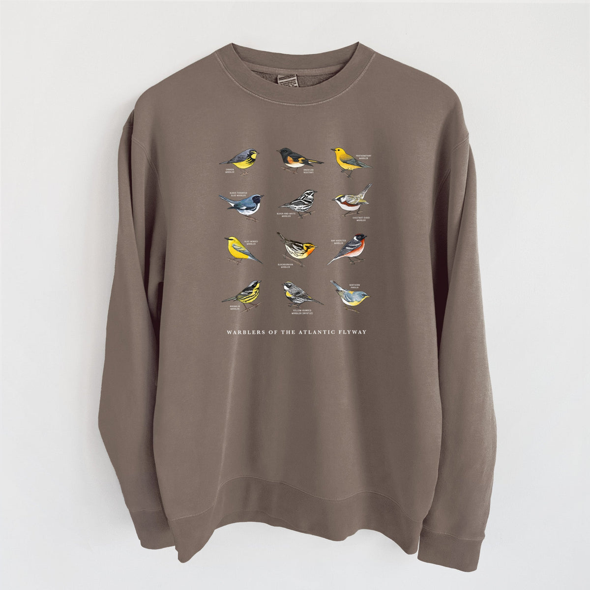 Warblers of the Atlantic Flyway - Unisex Pigment Dyed Crew Sweatshirt