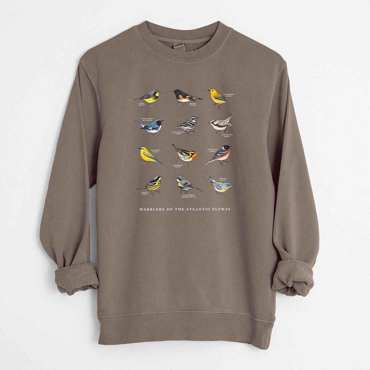 Warblers of the Atlantic Flyway - Unisex Pigment Dyed Crew Sweatshirt