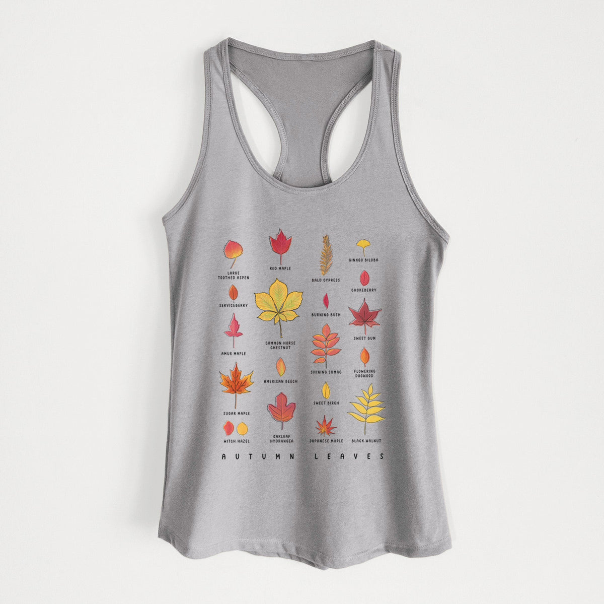 Vibrant Autumn Leaves Chart - Women's Racerback Tanktop