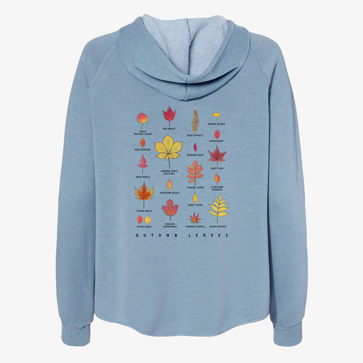 Vibrant Autumn Leaves Chart - Women's Cali Wave Zip-Up Sweatshirt