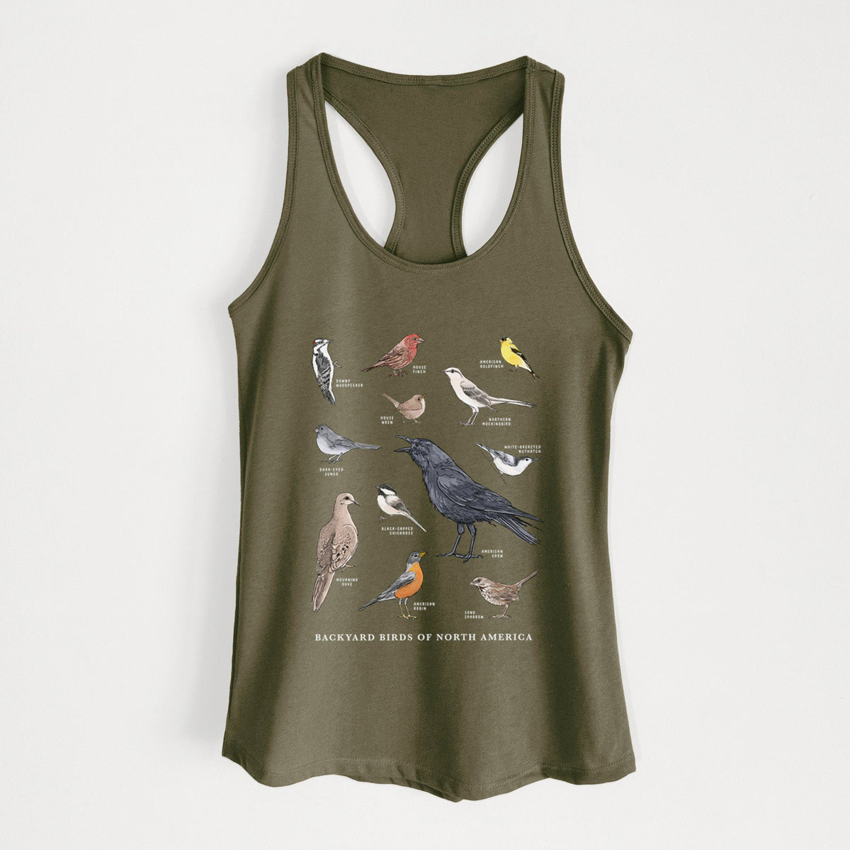 Common Backyard Birds of North America - Women's Racerback Tanktop