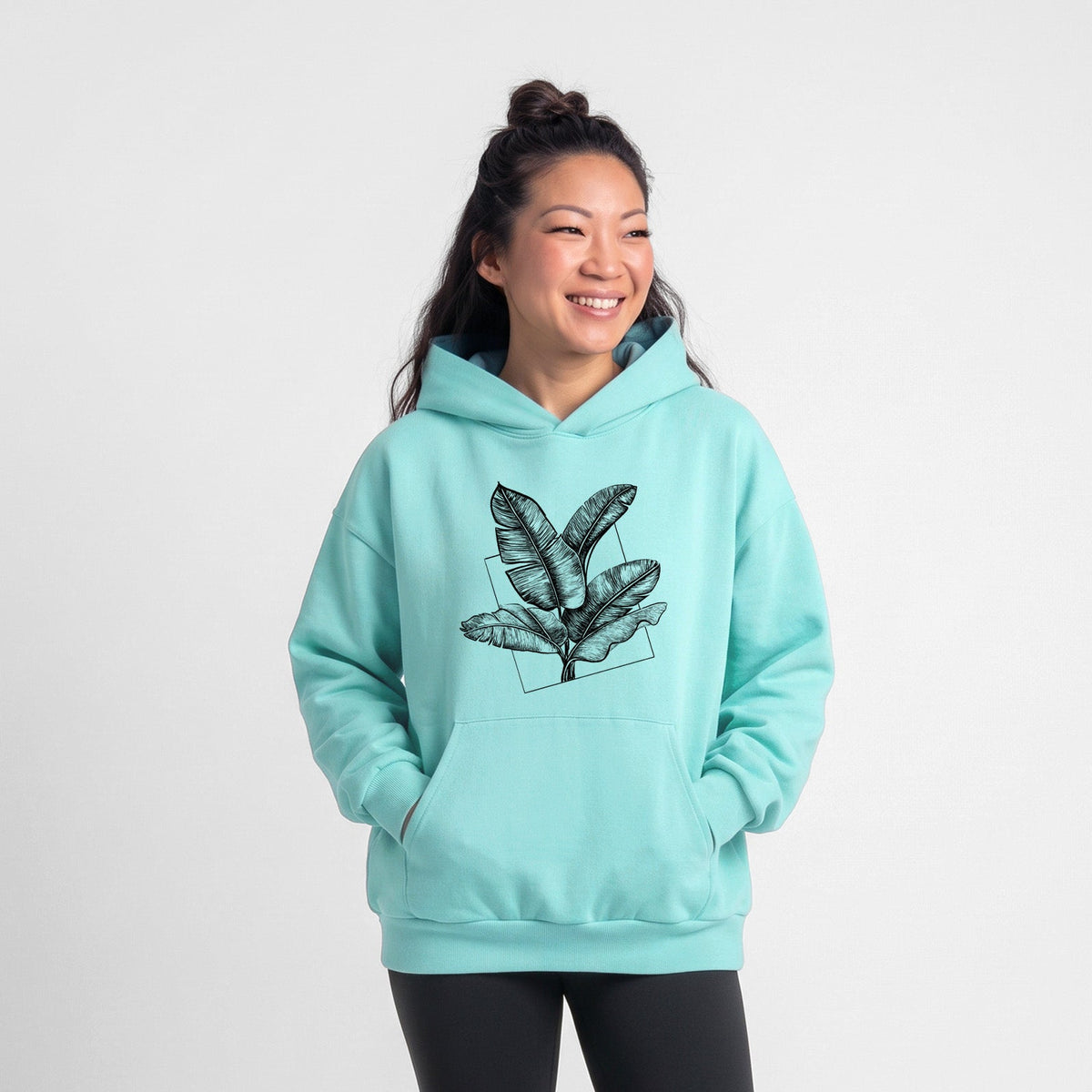 Banana Plant Leaves  - Statement Midweight Hoodie
