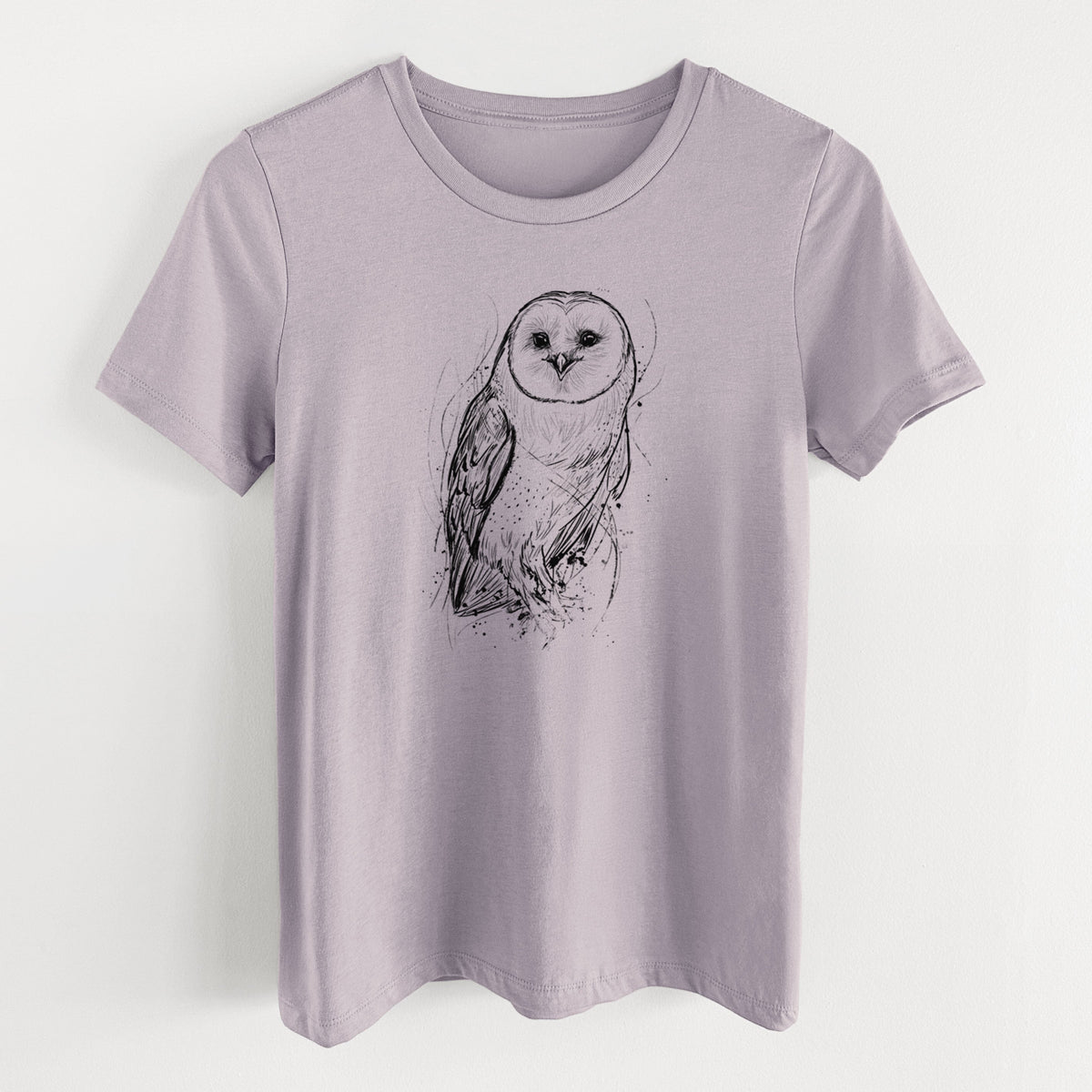 Barn Owl - Tyto alba - Women's Lightweight Relaxed Fit 100% Cotton Crewneck