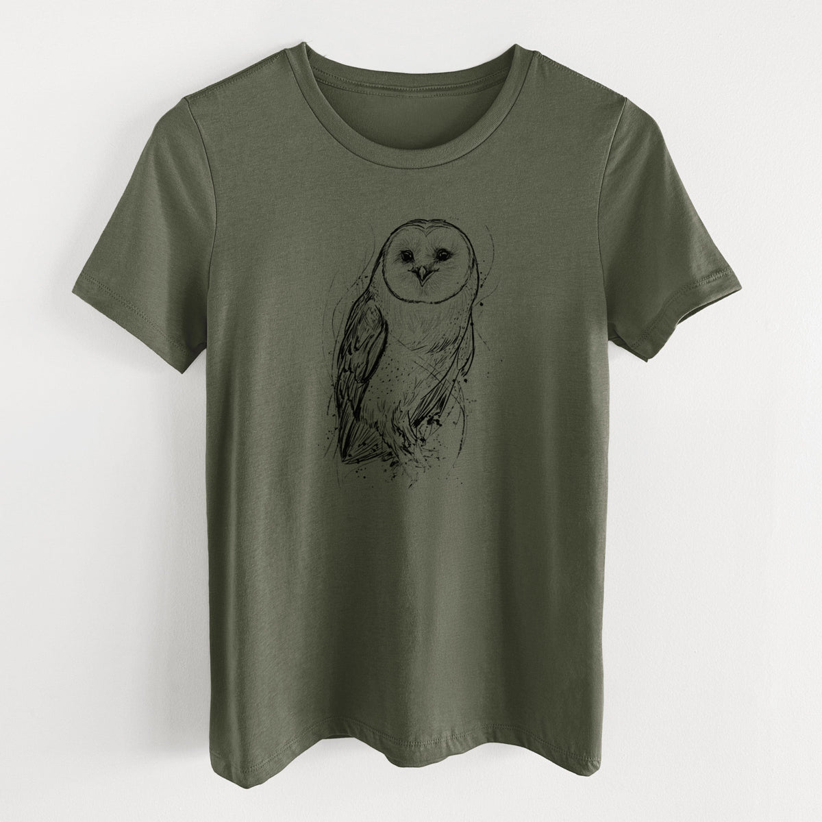 Barn Owl - Tyto alba - Women's Lightweight Relaxed Fit 100% Cotton Crewneck