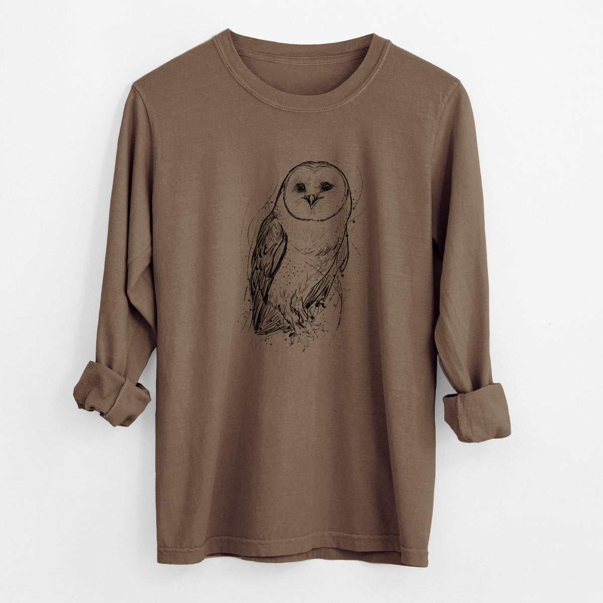 Barn Owl - Tyto alba - Unisex Comfort Colors 100% Cotton Long Sleeve