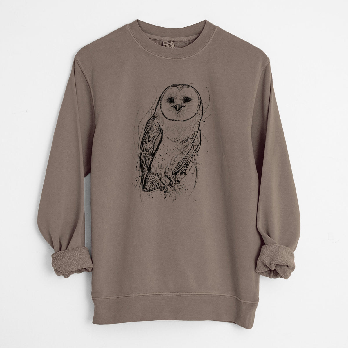 Barn Owl - Tyto alba - Unisex Pigment Dyed Crew Sweatshirt