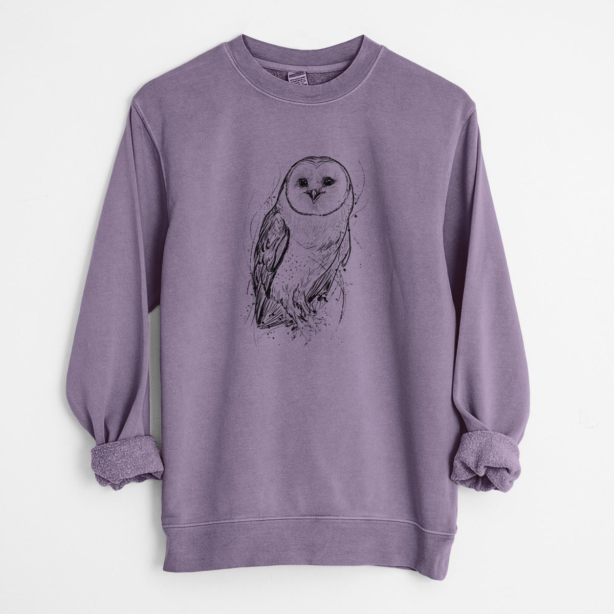 Barn Owl - Tyto alba - Unisex Pigment Dyed Crew Sweatshirt