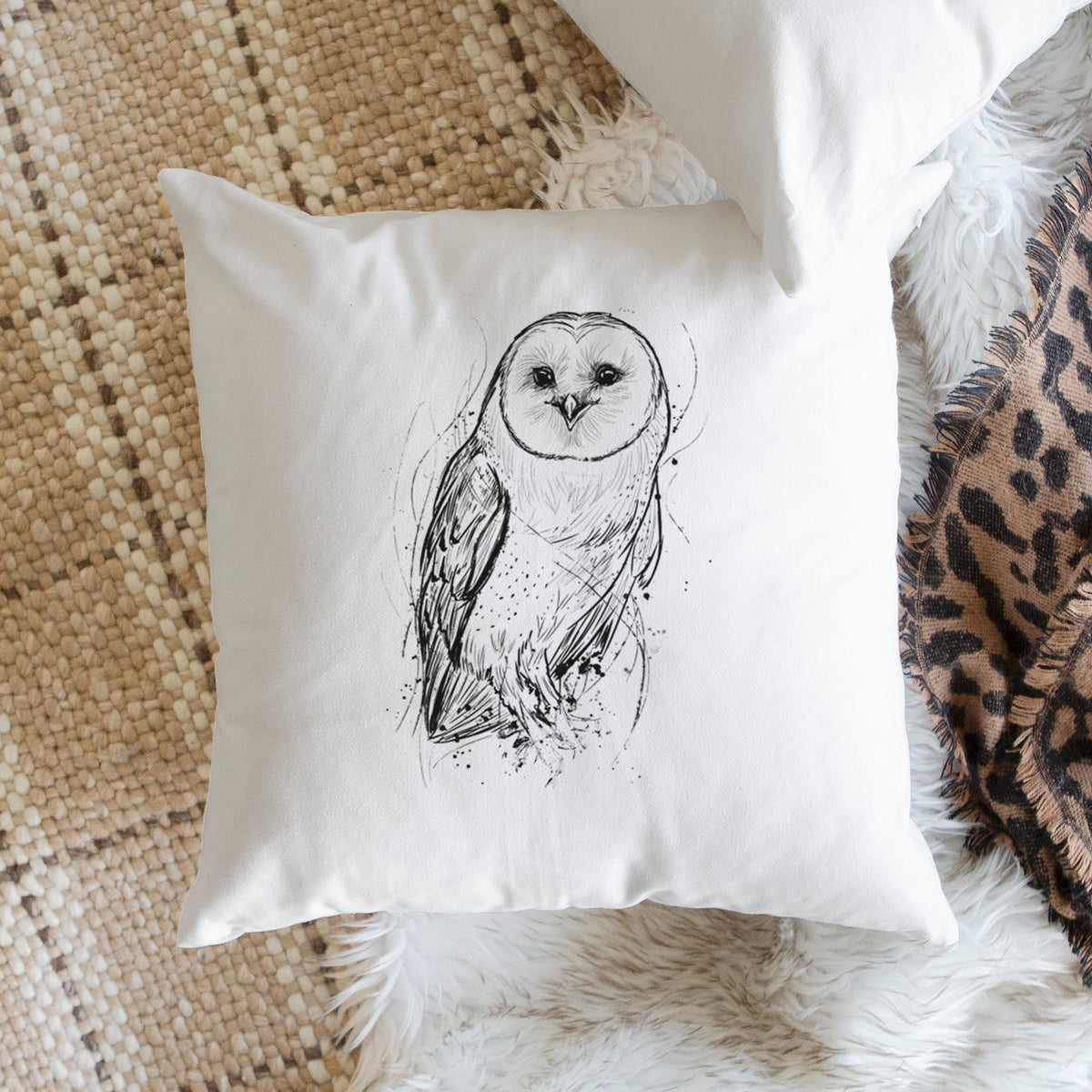 Barn Owl - Tyto alba - Throw Pillow Cover