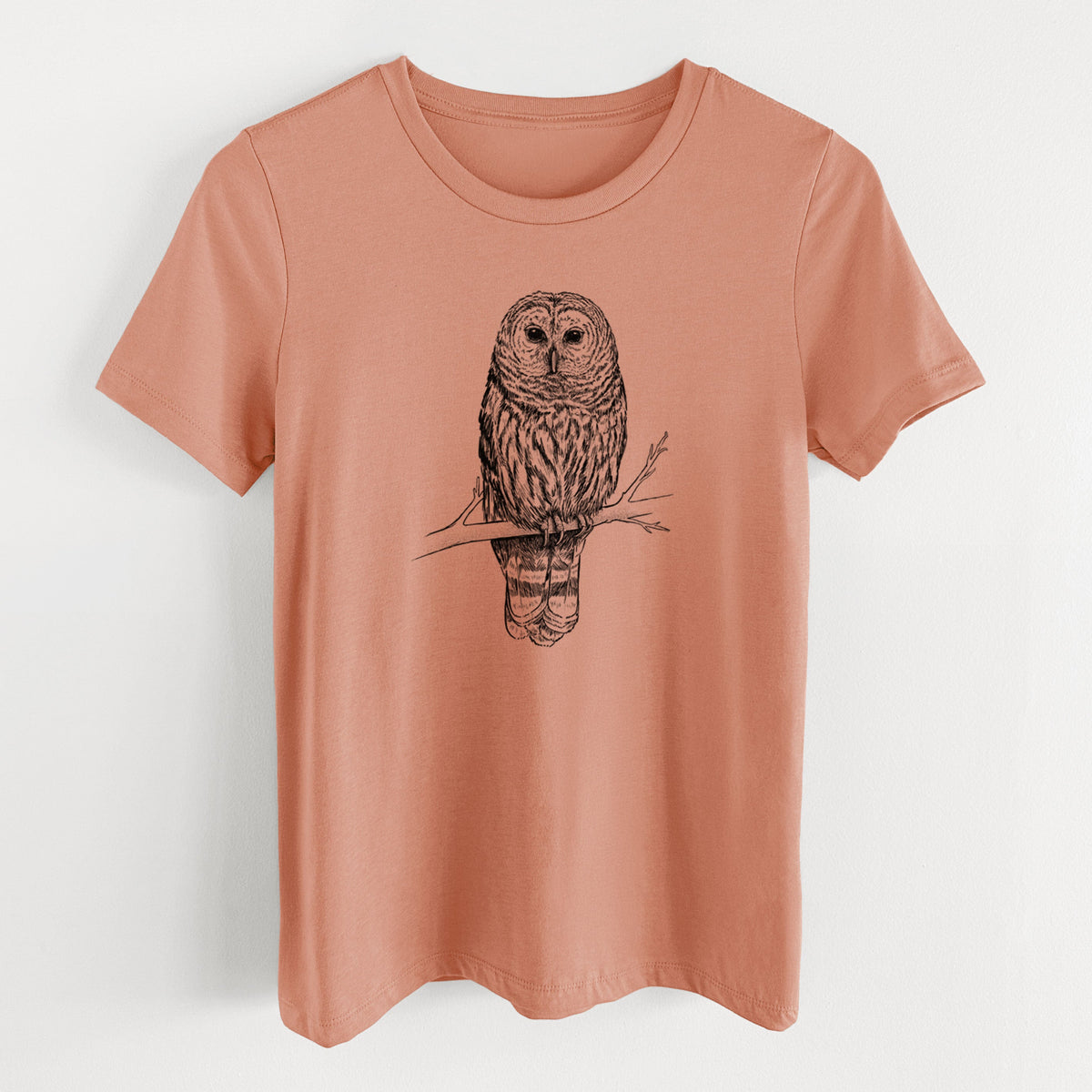 Barred Owl - Strix varia - Women's Lightweight Relaxed Fit 100% Cotton Crewneck