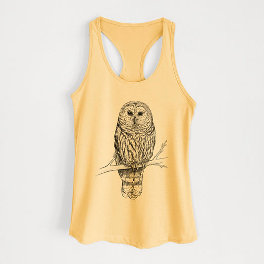 Barred Owl - Strix varia - Women's Racerback Tanktop
