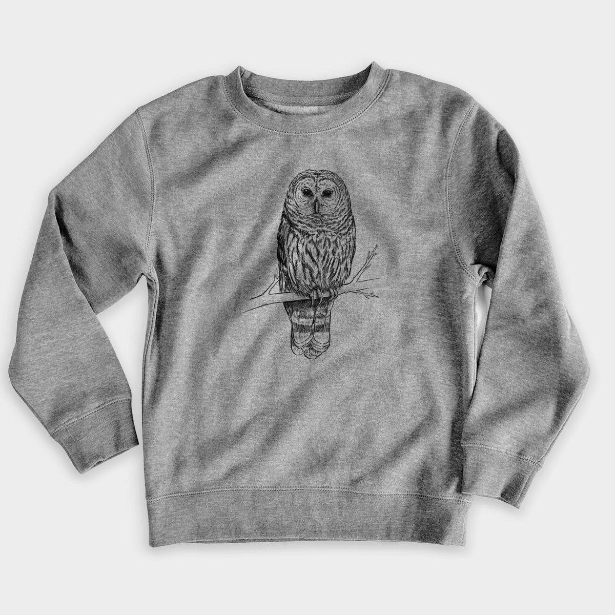 Barred Owl - Strix varia - Youth Lightweight Crewneck Sweatshirt