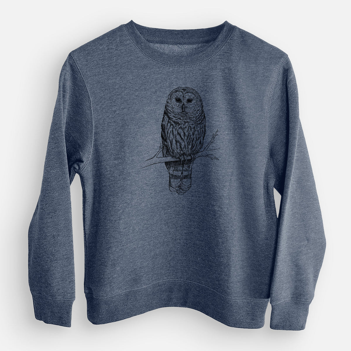 Barred Owl - Strix varia - Youth Lightweight Crewneck Sweatshirt