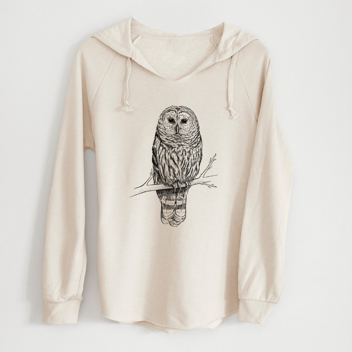 Barred Owl - Strix varia - Cali Wave Hooded Sweatshirt