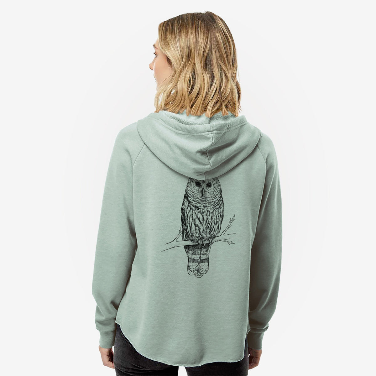 Barred Owl - Strix varia - Women's Cali Wave Zip-Up Sweatshirt