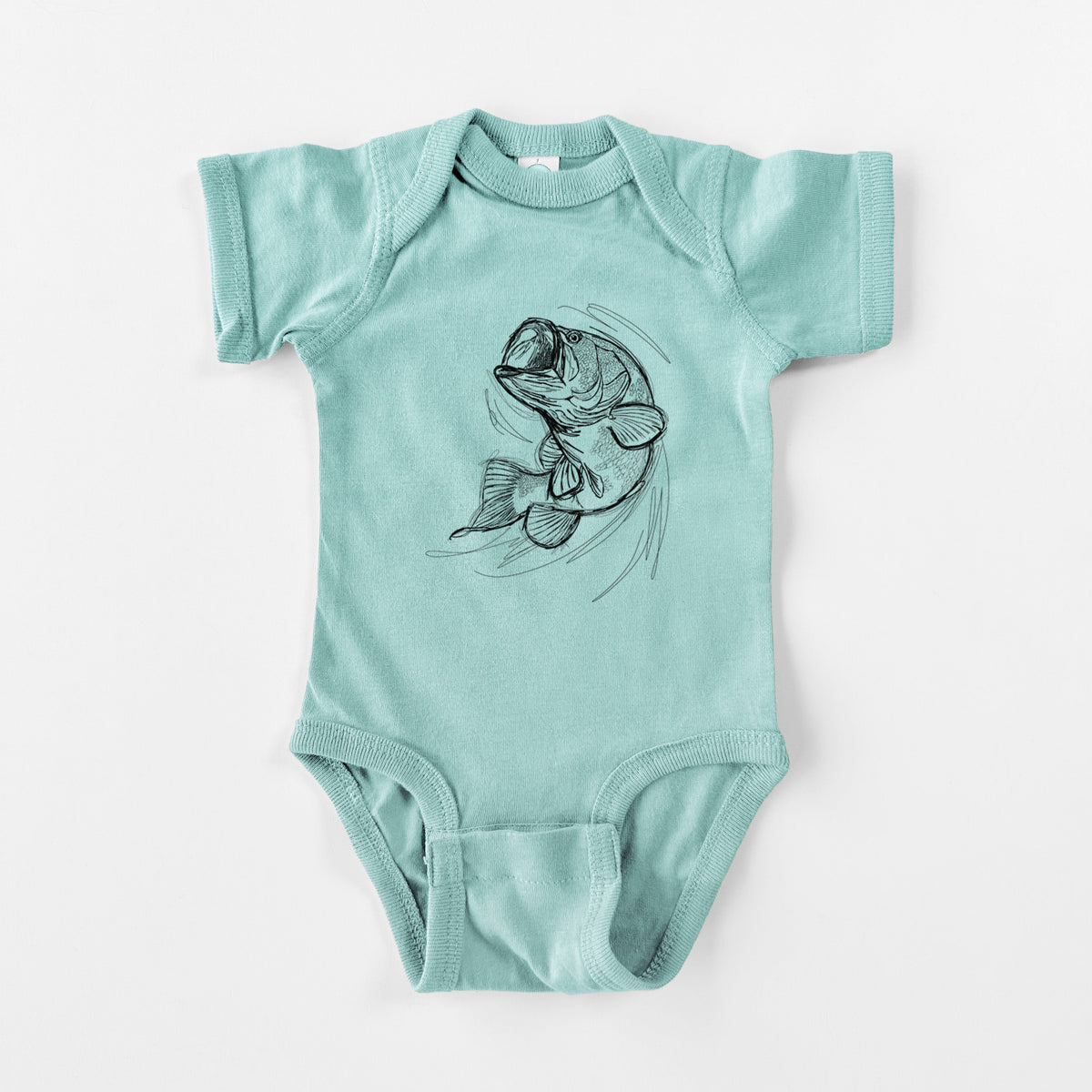 Largemouth Bass Fish - Micropterus salmoides - Baby Fine Jersey Bodysuit
