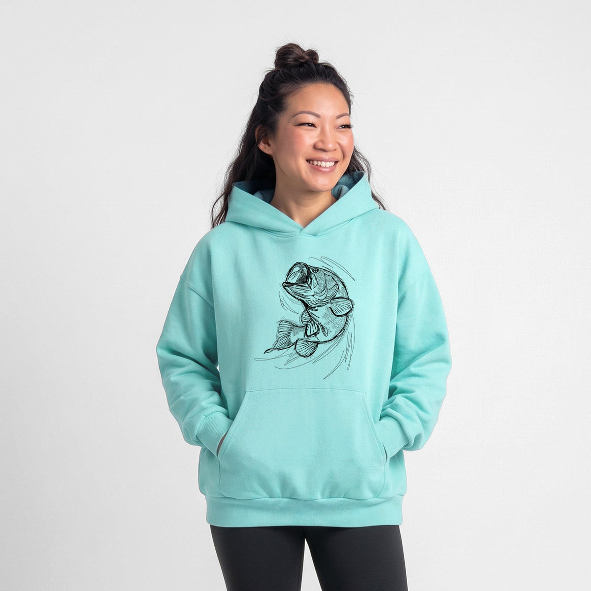 Largemouth Bass Fish - Micropterus salmoides  - Statement Midweight Hoodie