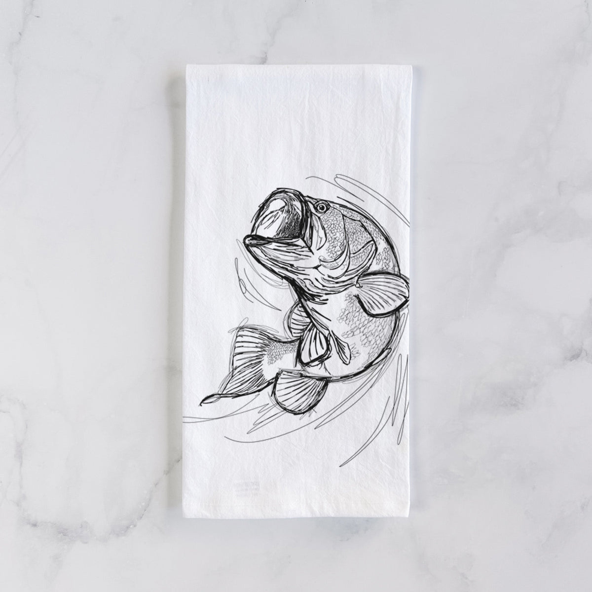 Largemouth Bass Fish - Micropterus salmoides Tea Towel