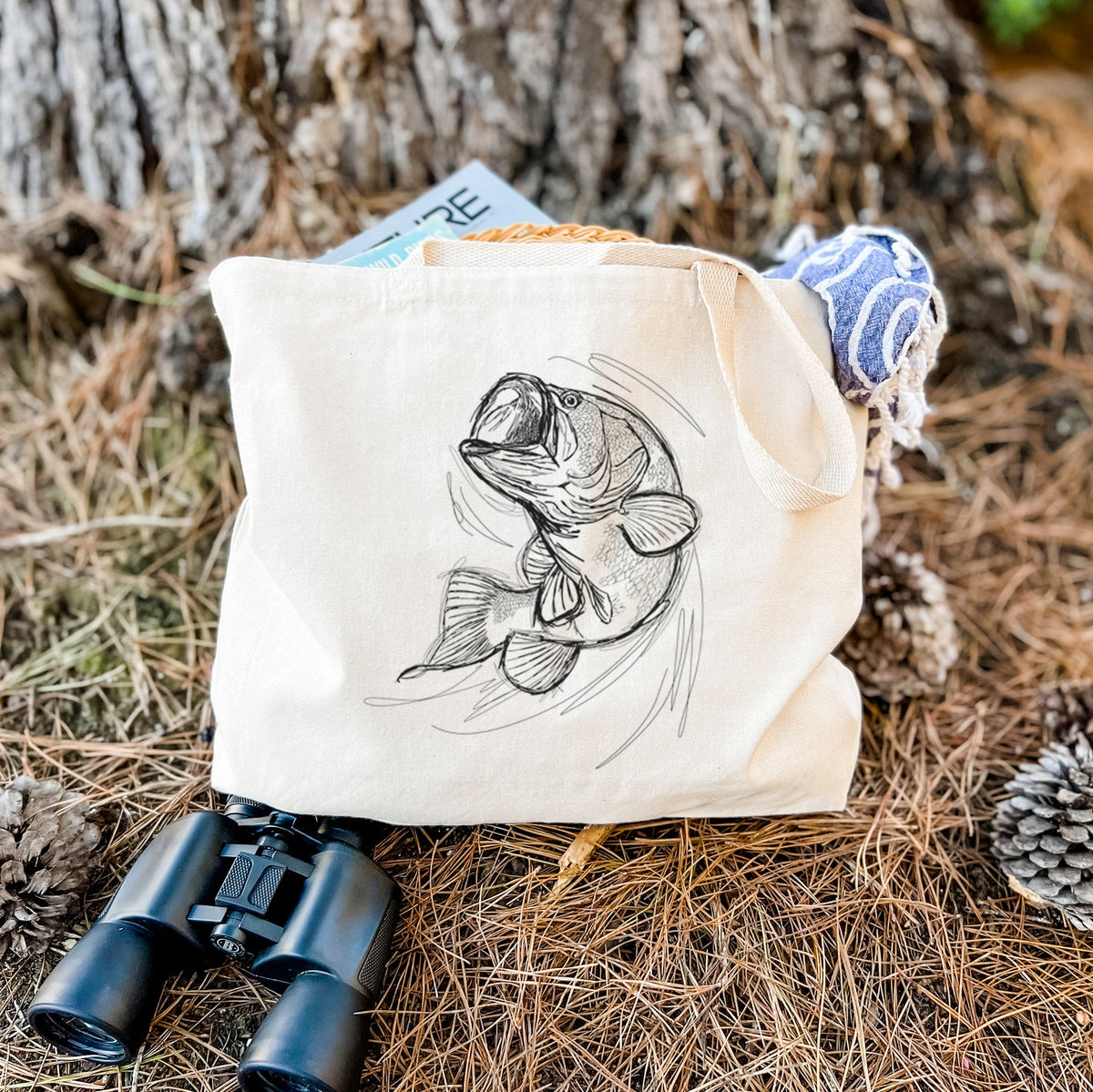 Largemouth Bass Fish - Micropterus salmoides - Tote Bag