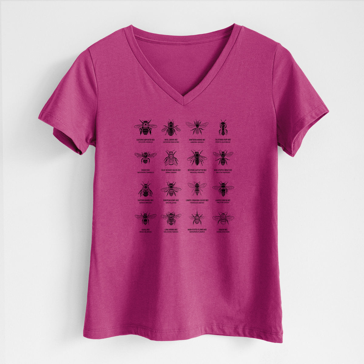 Bee Chart - Bees in North America - Women's Lightweight Relaxed Fit 100% Cotton V-neck