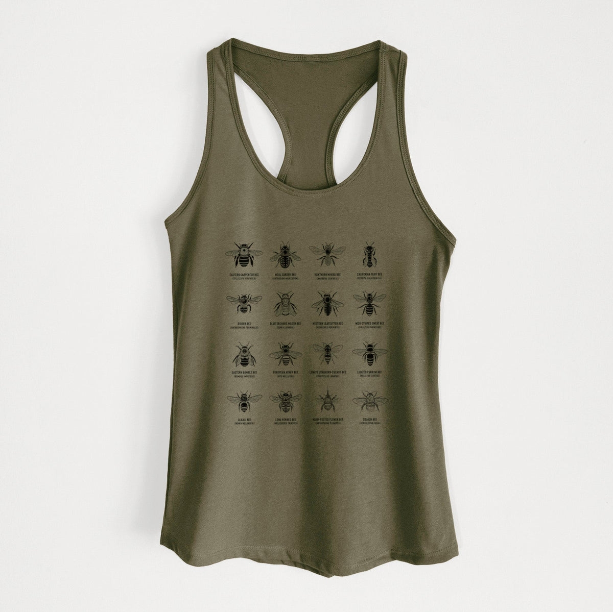 Bee Chart - Bees in North America - Women's Racerback Tanktop