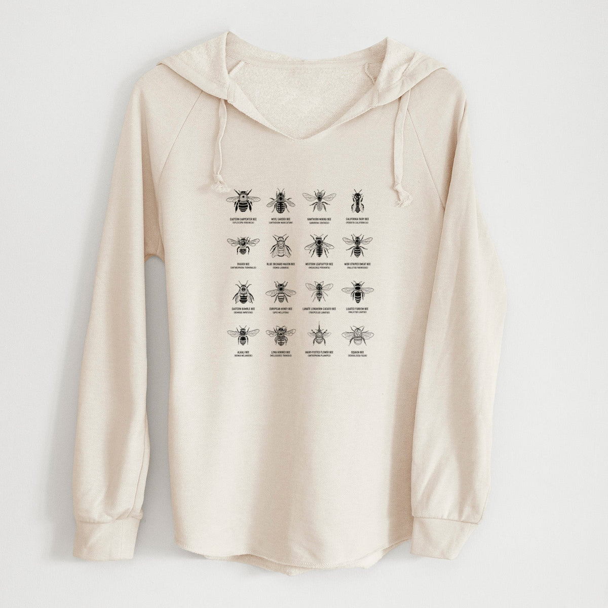 Bee Chart - Bees in North America - Cali Wave Hooded Sweatshirt