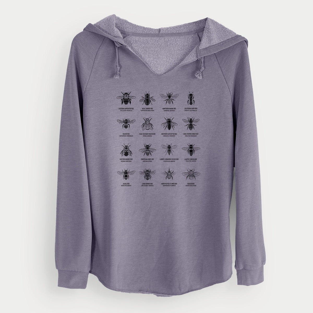 Bee Chart - Bees in North America - Cali Wave Hooded Sweatshirt