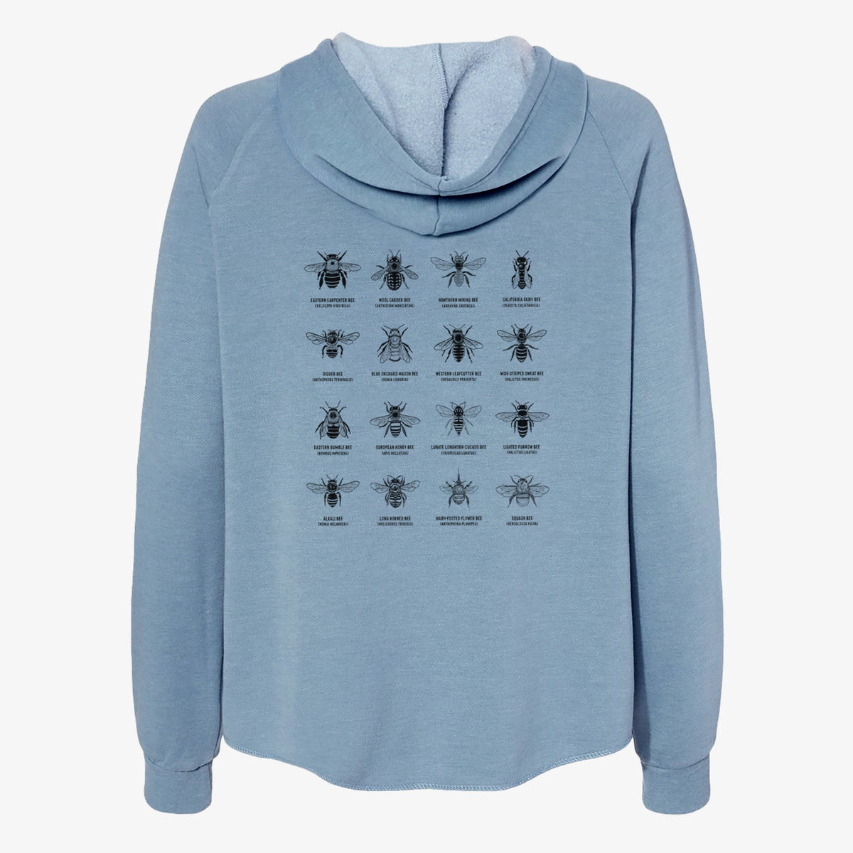 Bee Chart - Bees in North America - Women's Cali Wave Zip-Up Sweatshirt