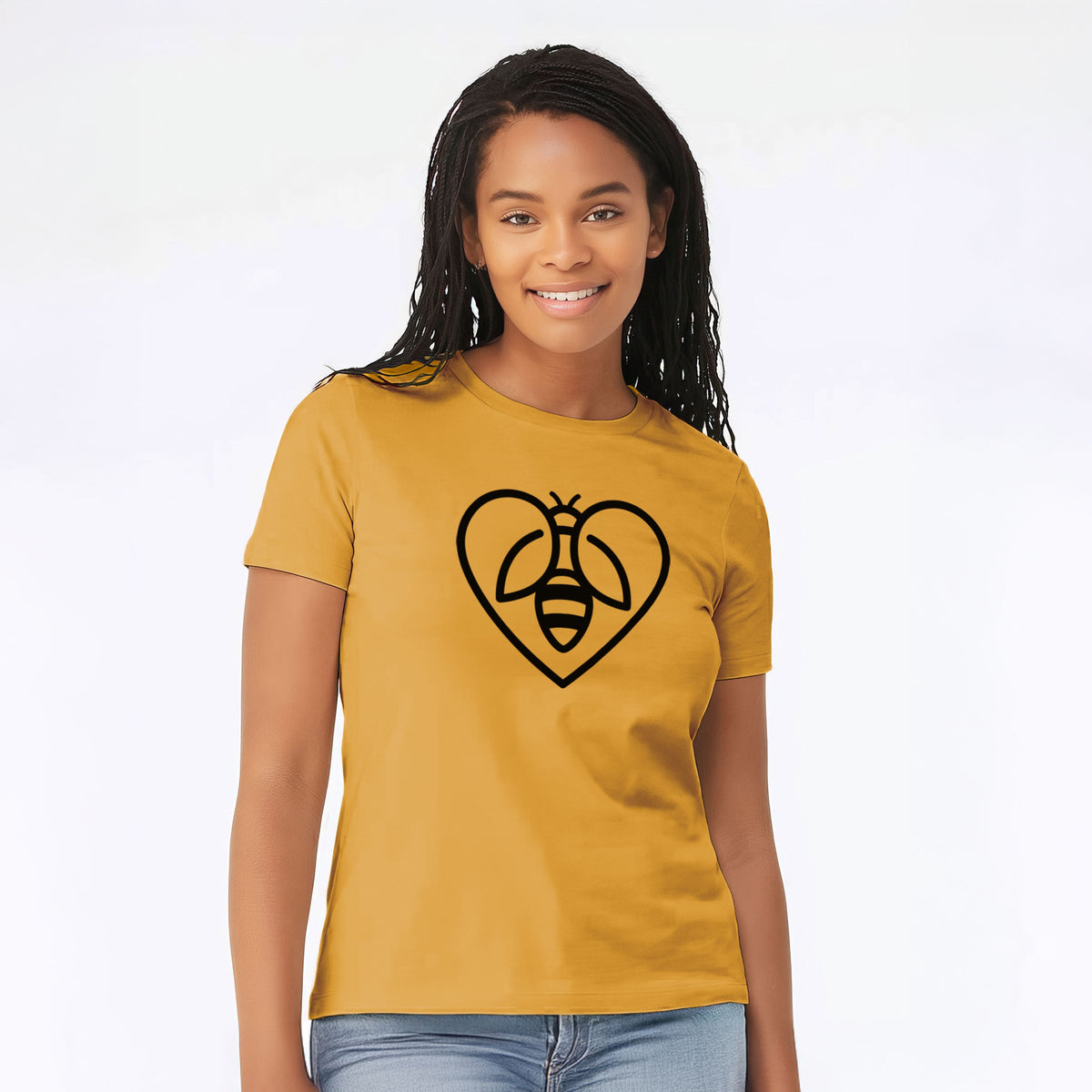 Bee Heart Icon - Women's Lightweight Relaxed Fit 100% Cotton Crewneck